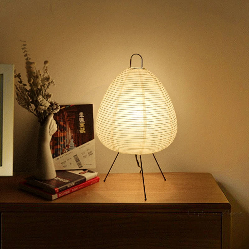 Japansk Rispapirlampe – Bordlampe med LED-lys