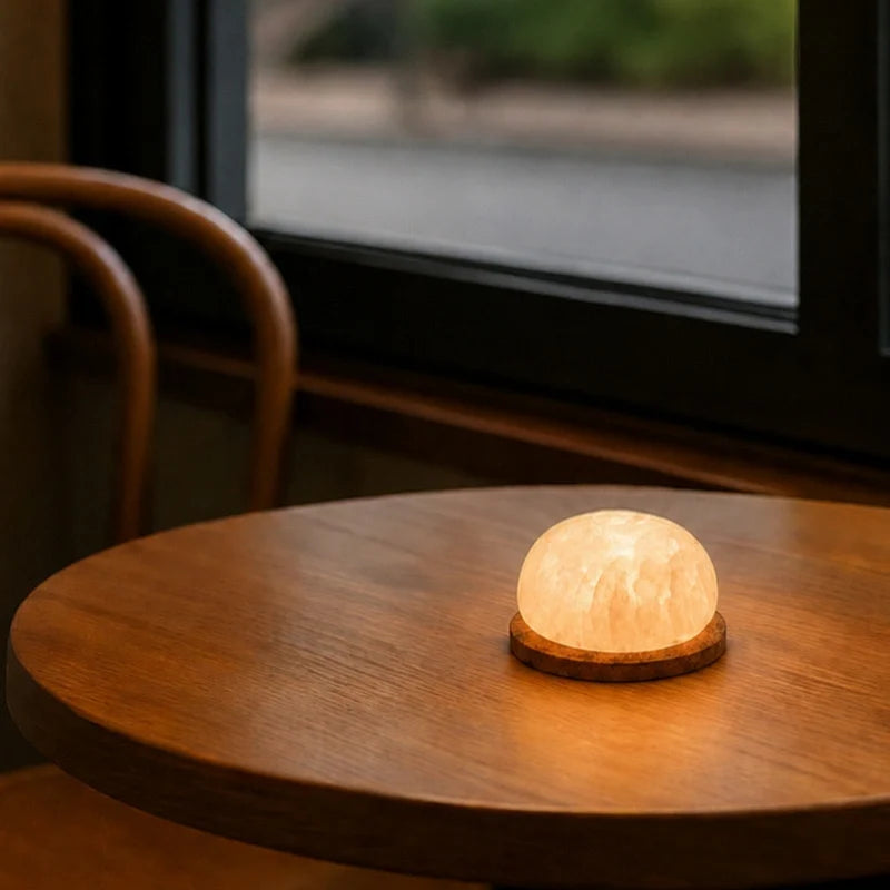 Mineral Lampe – Naturlig Stenfarve, Håndlavet Design til Soveværelse eller Stue