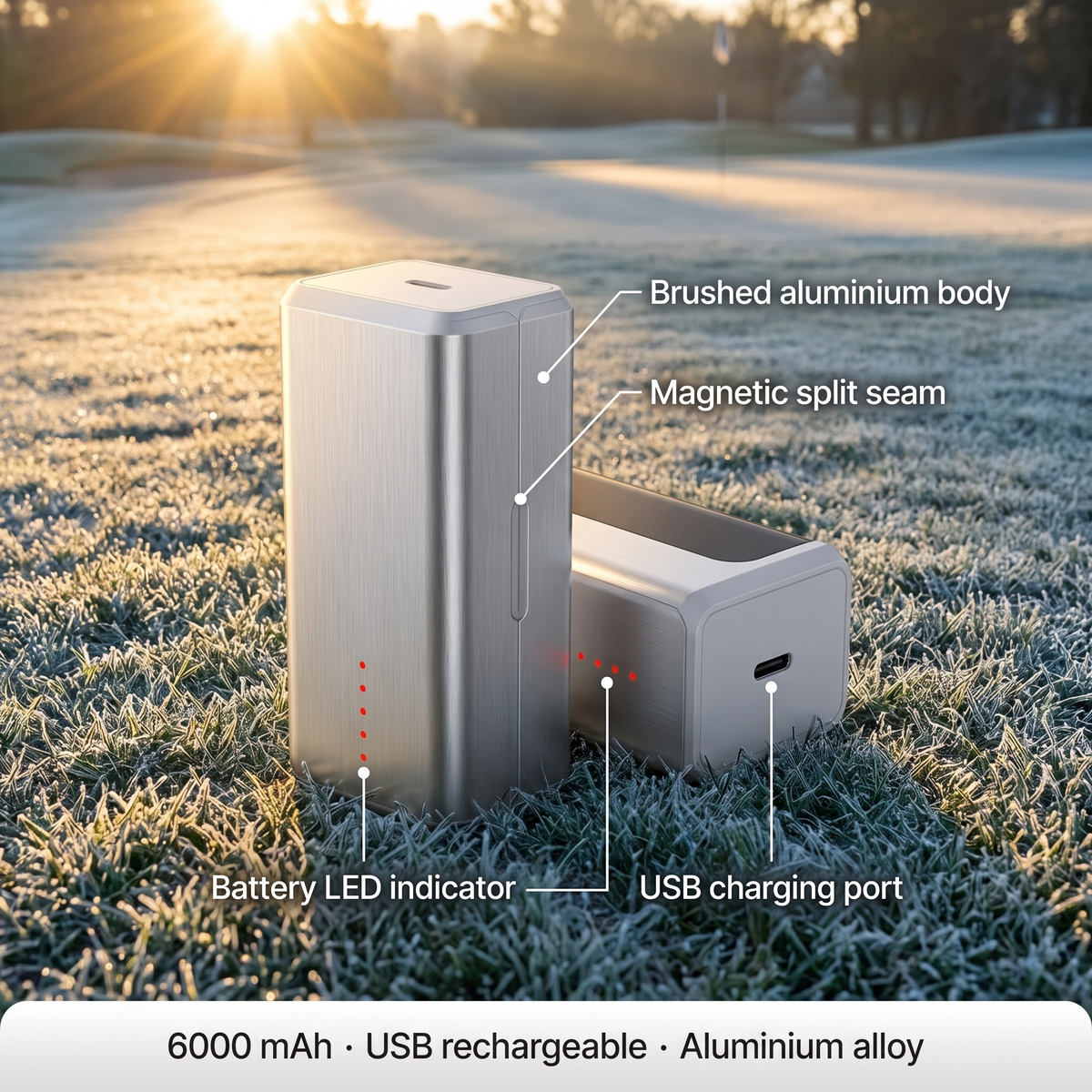 Håndvarmere 2 Stk. i Aluminium - Dobbeltsidet Varme, 6000 mAh