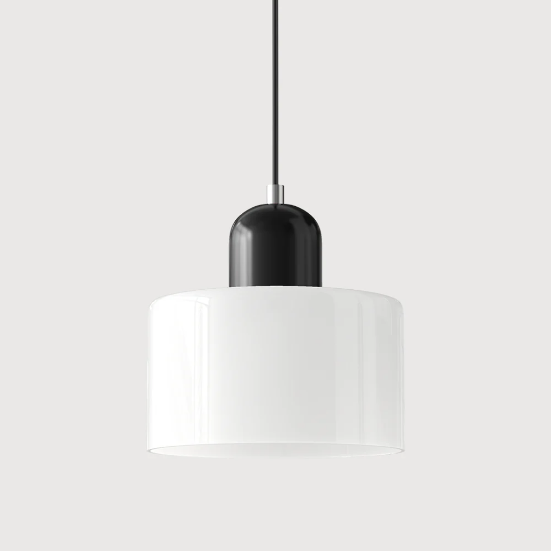Retro Pendant Light – Dark Green and Orange Glass for a Dining Table or Reading Nook with Adjustable Hanging Length