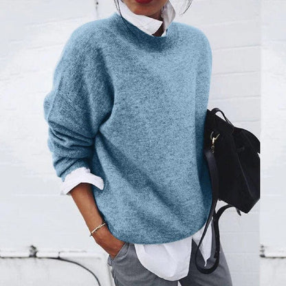 Løstsiddende damejumper med rund hals - behagelig uldjumper til afslappede og smarte outfits