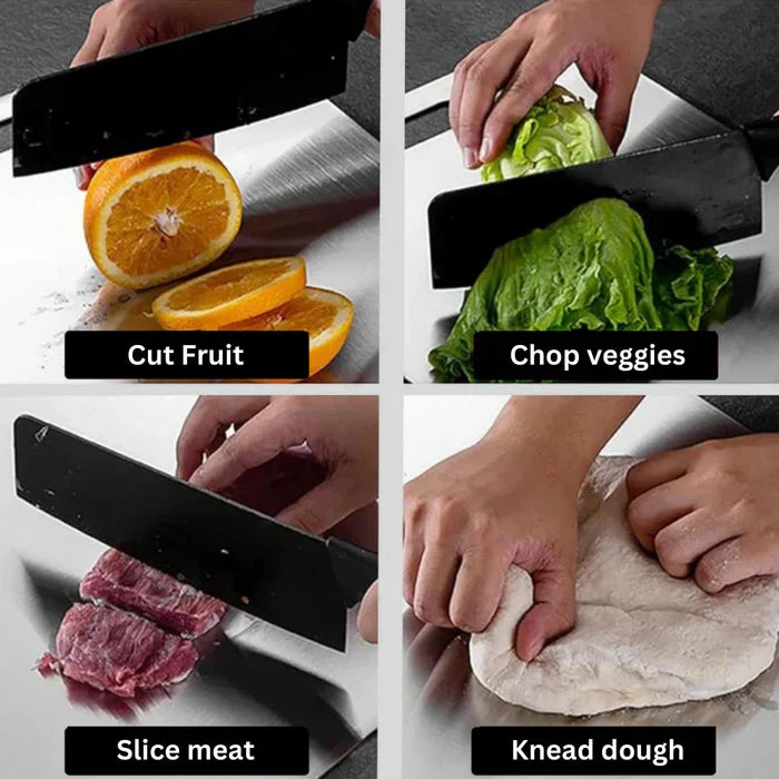 Titanium Cutting Board – Silver, Antibacterial and Knife-Friendly for Modern Kitchen