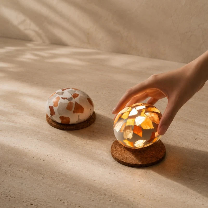Mineral Lampe – Naturlig Stenfarve, Håndlavet Design til Soveværelse eller Stue