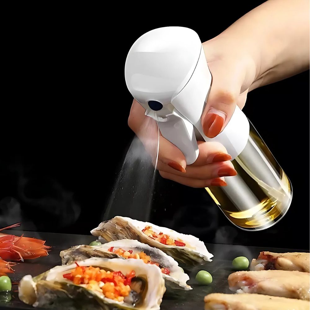 Oil Spray Bottle – Glass, Ergonomic Design for Healthy Cooking and Grilling