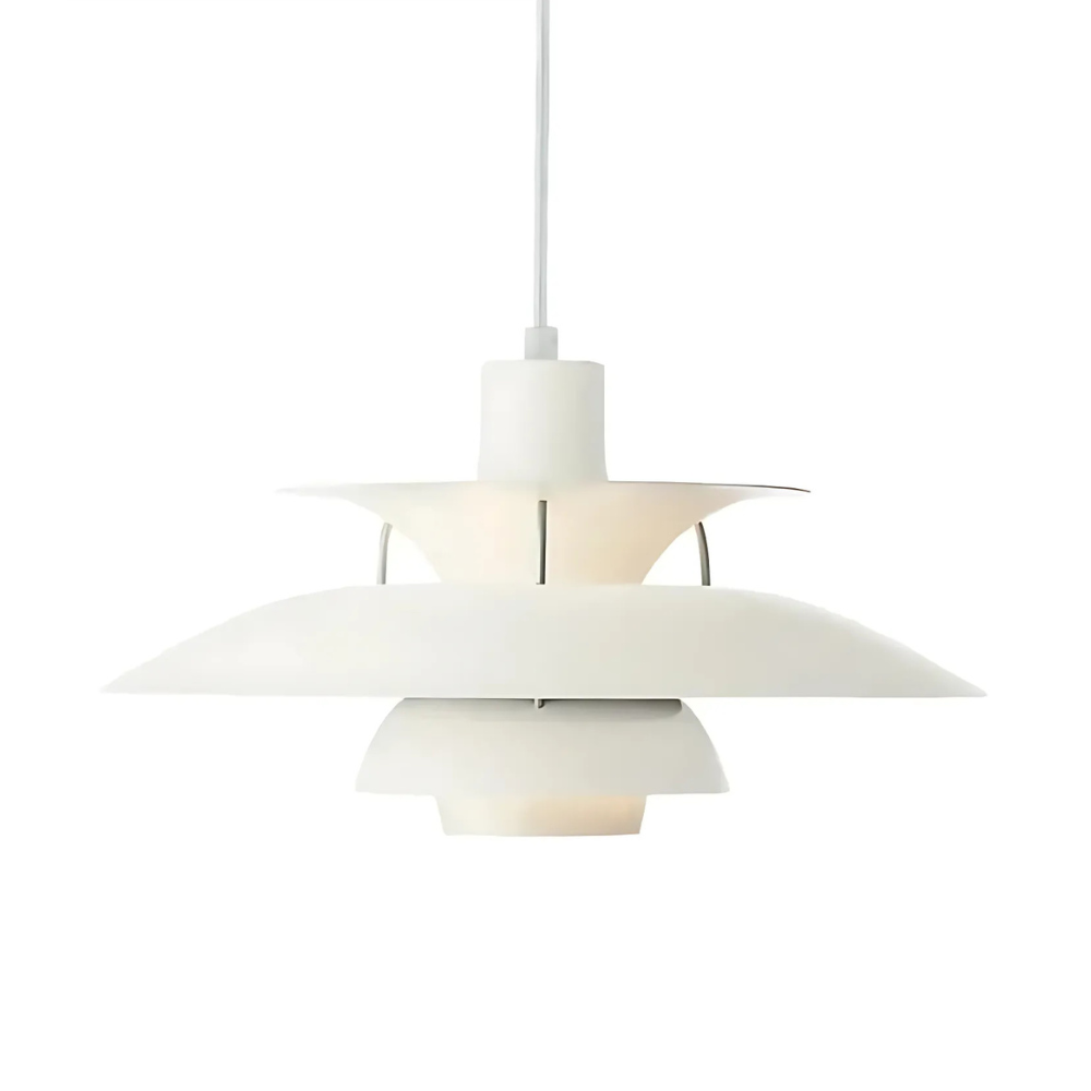 Dansk Hængelampe – Lagdelt Metaldesign i Farverig Stil til Spisestue eller Stue