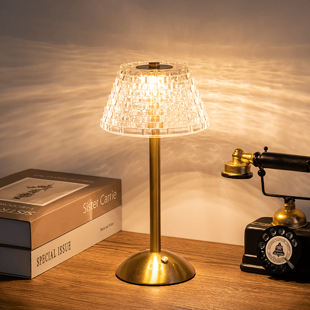 Trådlampe – Vintage Design med Genopladelig LED og Touchbetjening til Stue eller Soveværelse