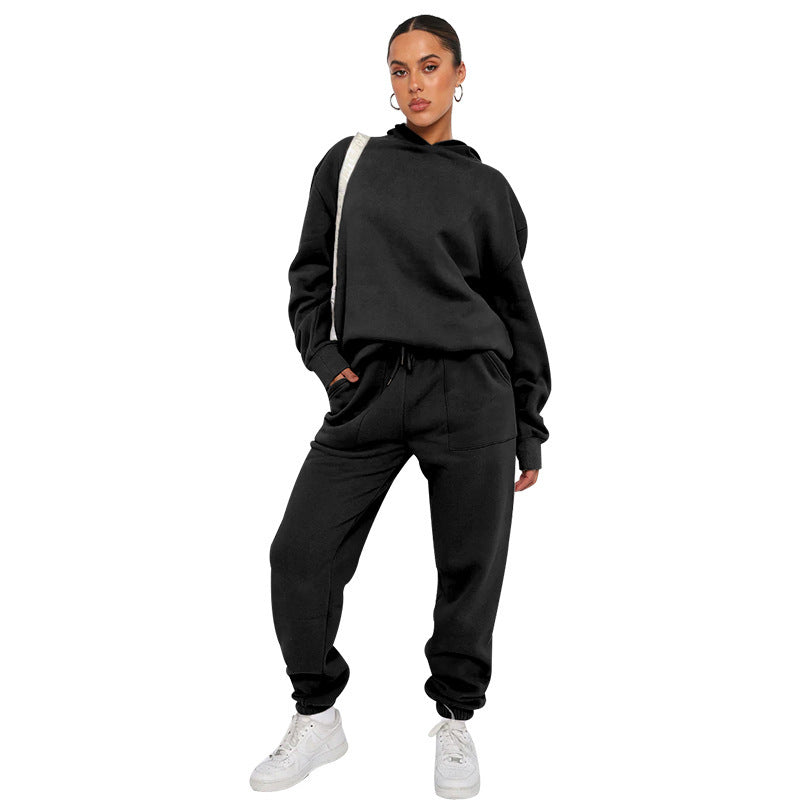 Ladies Two-piece Tracksuit - Hoodie and Jogging Pants Set, for Sports, Home and Gym