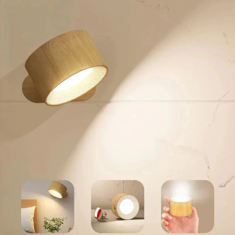 Wireless Wall Lamp – Dimmable and Rechargeable, Minimalist Design for Living Room or Bedroom