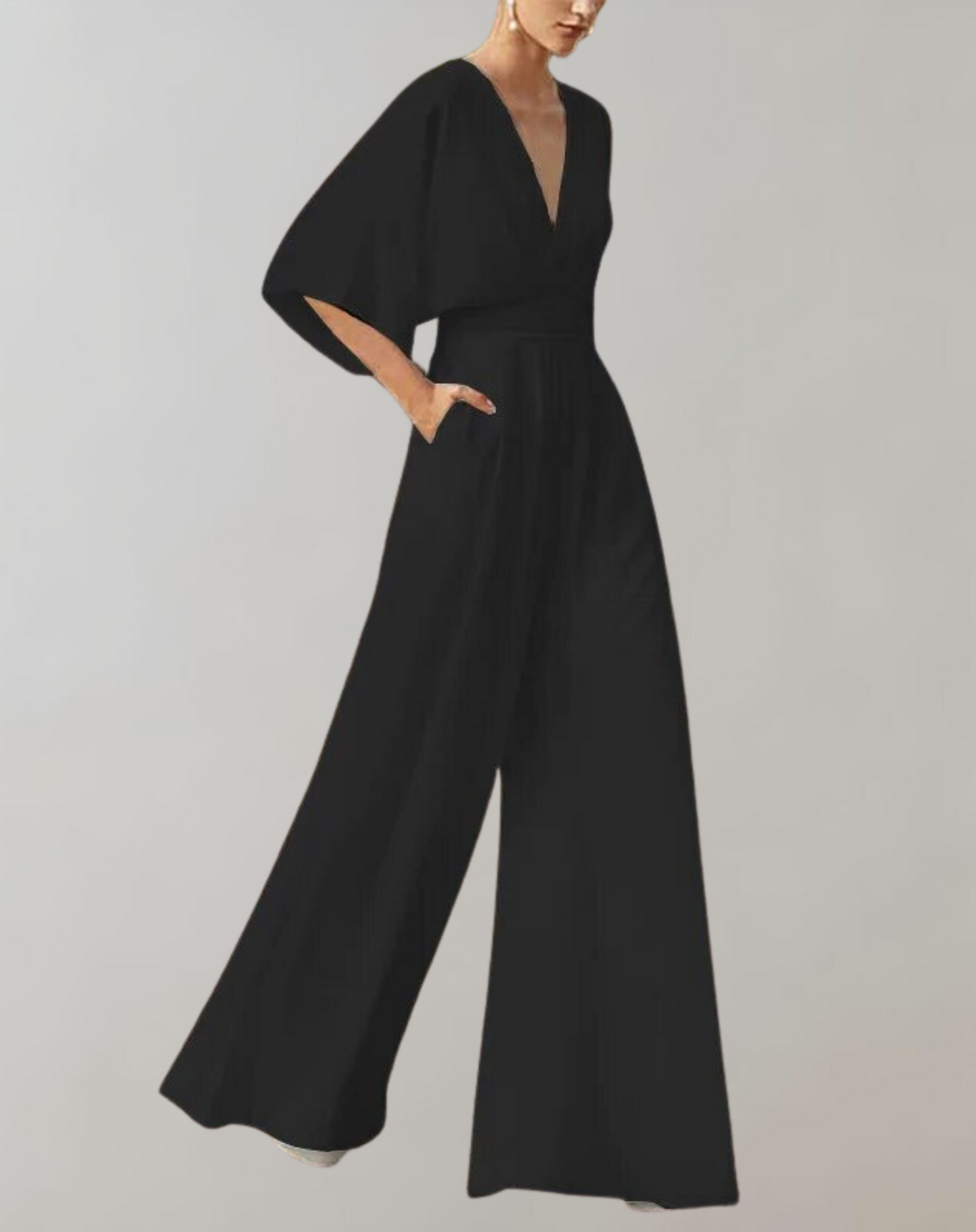 Dames Jumpsuit met Wijde Pijpen – Feest, Avondkleding, Bruiloft Gast