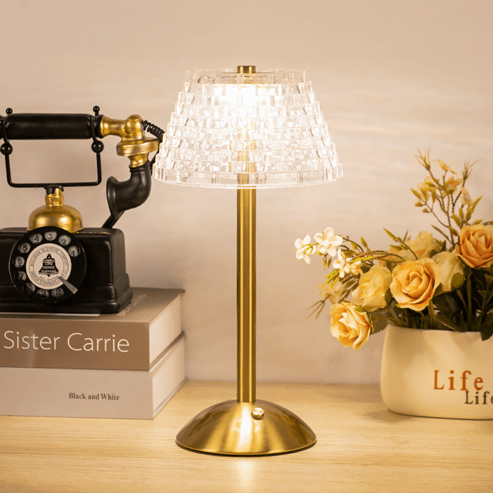 Trådlampe – Vintage Design med Genopladelig LED og Touchbetjening til Stue eller Soveværelse