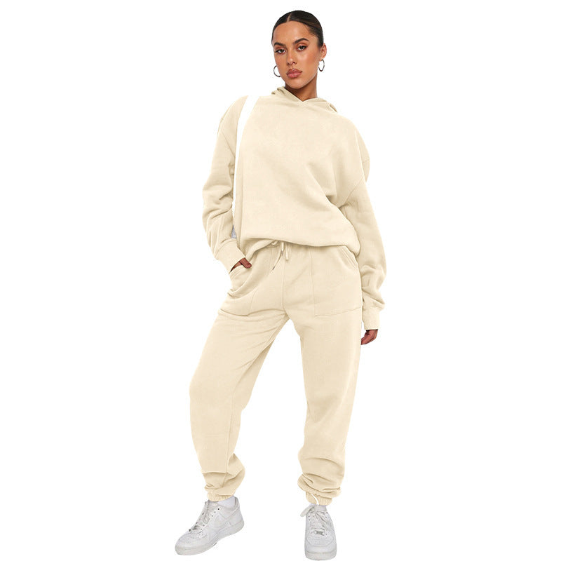 Ladies Two-piece Tracksuit - Hoodie and Jogging Pants Set, for Sports, Home and Gym