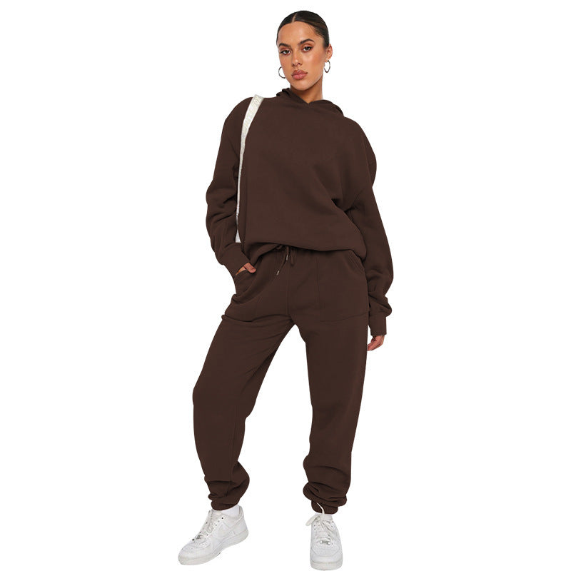Ladies Two-piece Tracksuit - Hoodie and Jogging Pants Set, for Sports, Home and Gym