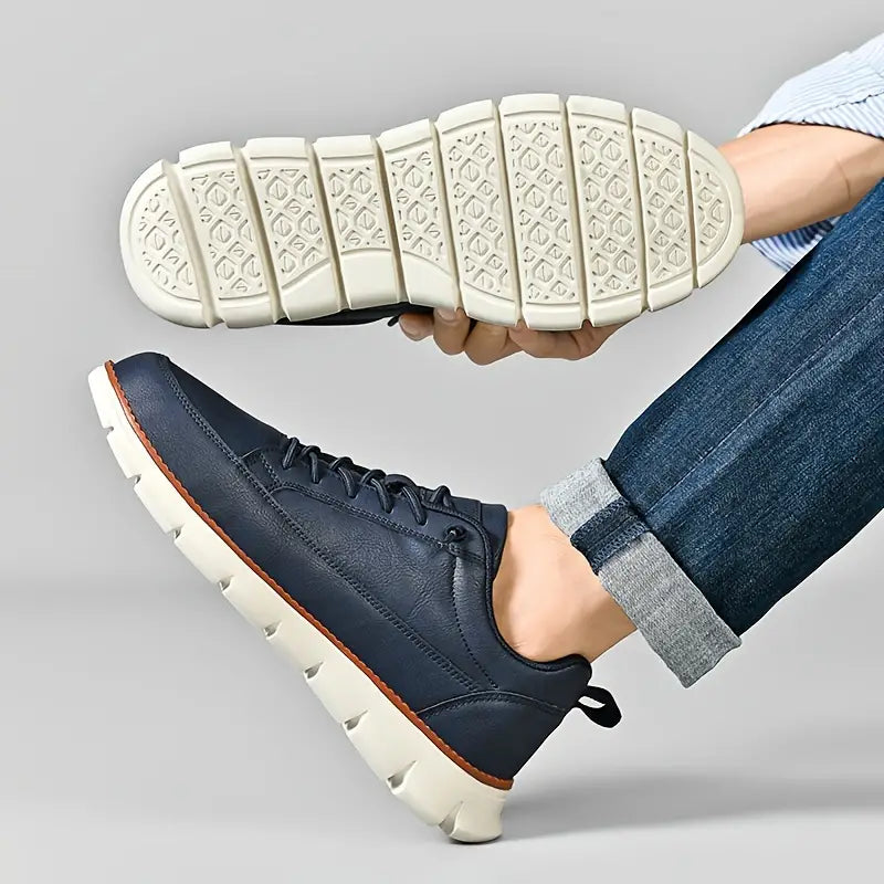 Herre Sneakers i Ægte Læder – Ortopædisk Indlægssål