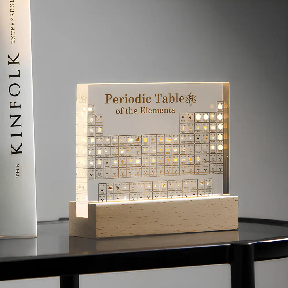 Acrylic Periodic Table – 83 Real Elements with Lighting for Educational Decoration and Interior Accent