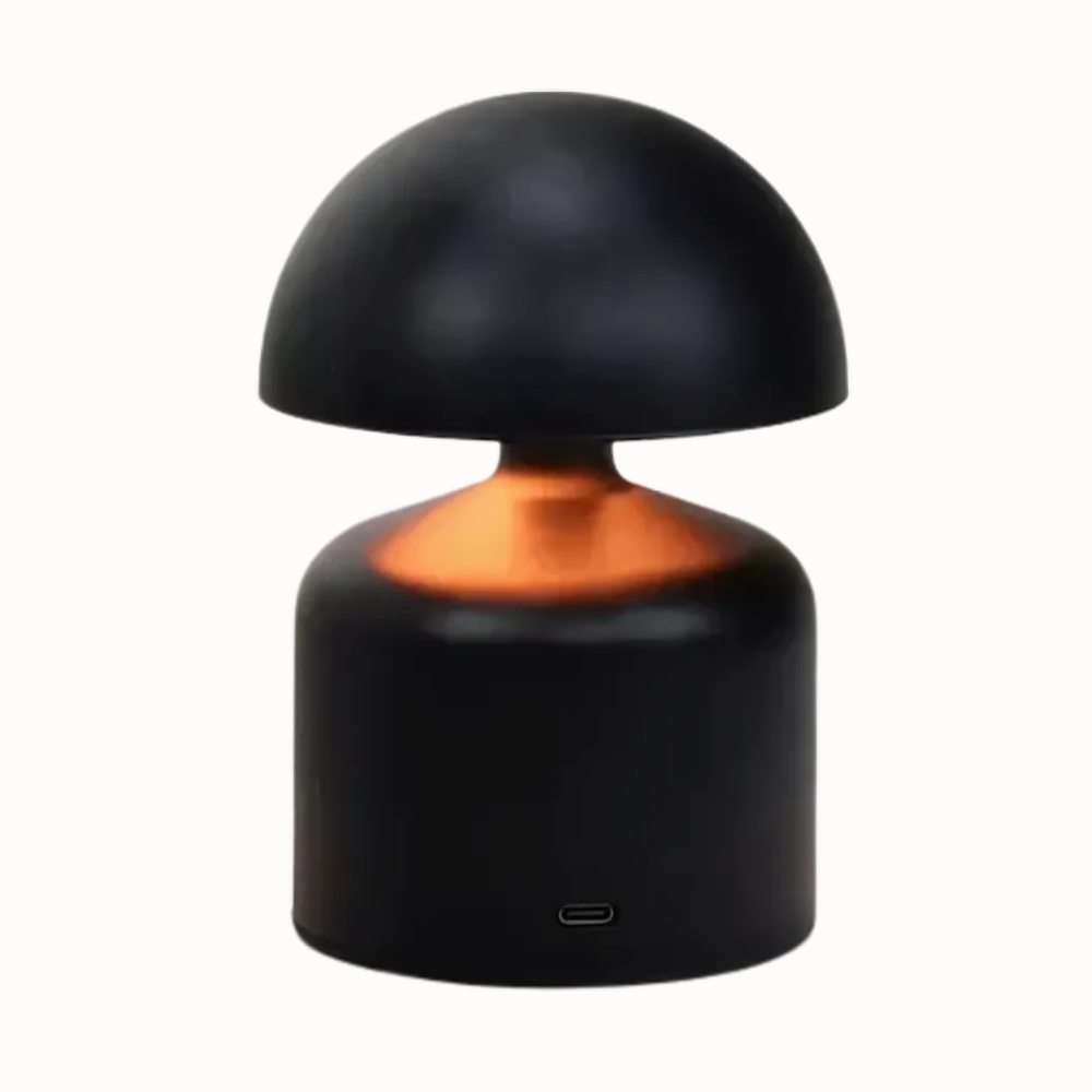 Rechargeable Table Lamp – Retro Mushroom Shape, Metal Finish for Bedroom or Living Room