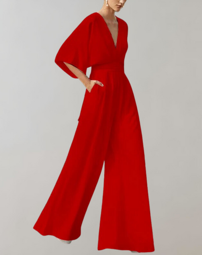 Dames Jumpsuit met Wijde Pijpen – Feest, Avondkleding, Bruiloft Gast
