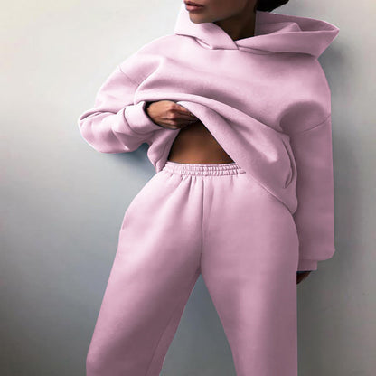 Ladies Oversized 2-Piece Jogging Suit - Hoodie with hood & sweatpants, home suit for loungewear and streetwear