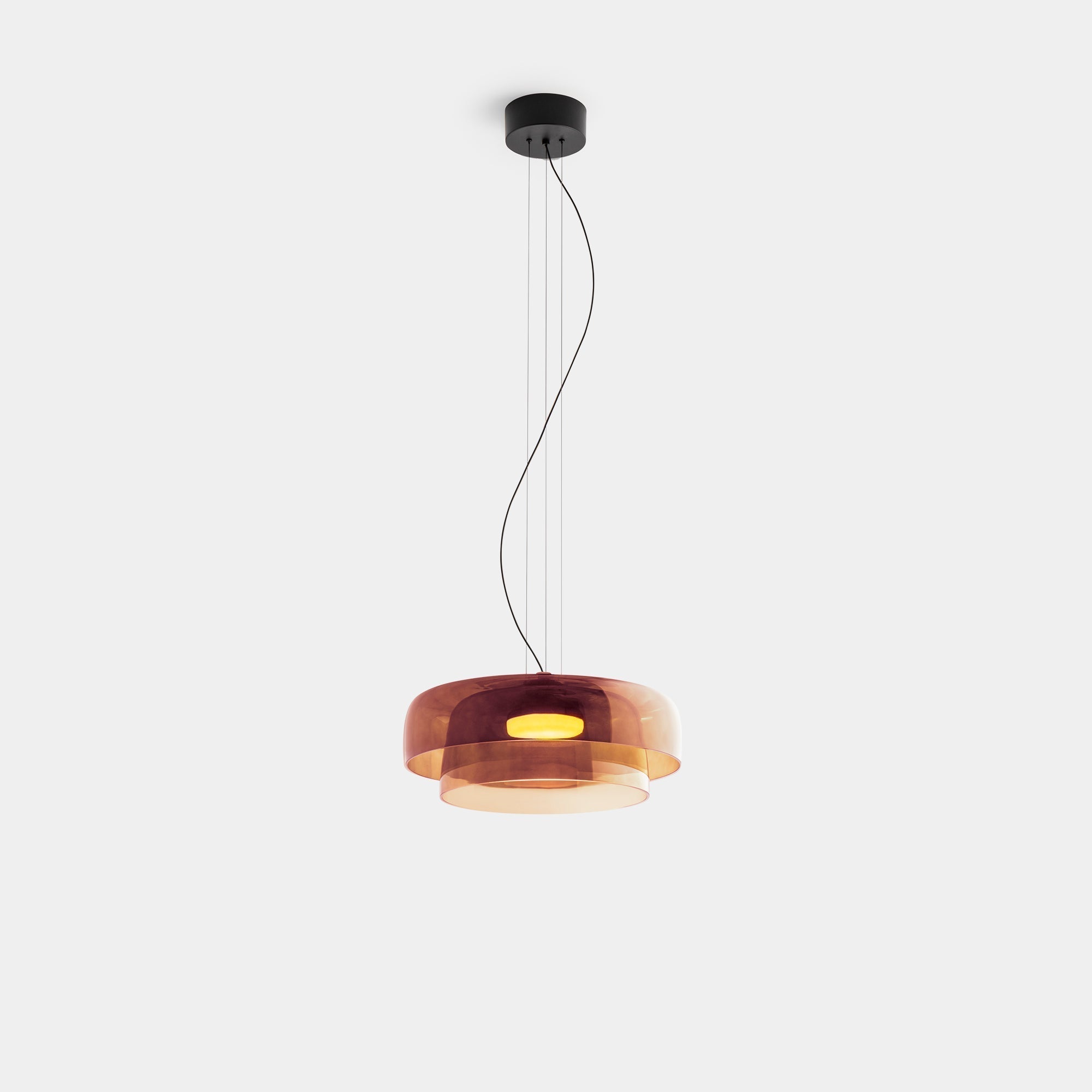 Layered Glass Pendant – Modern Design in Orange, Green or Gray for Dining Table or Living Room