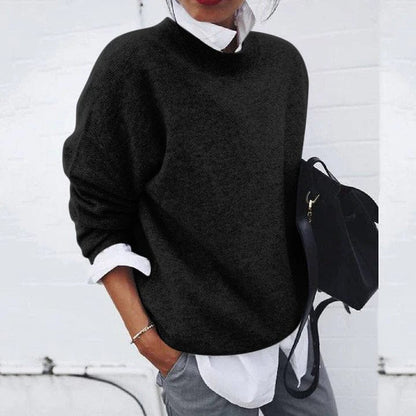 Løstsiddende damejumper med rund hals - behagelig uldjumper til afslappede og smarte outfits