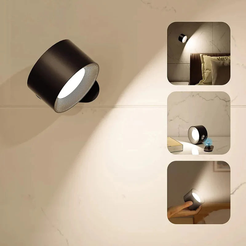 Wireless Wall Lamp – Dimmable and Rechargeable, Minimalist Design for Living Room or Bedroom