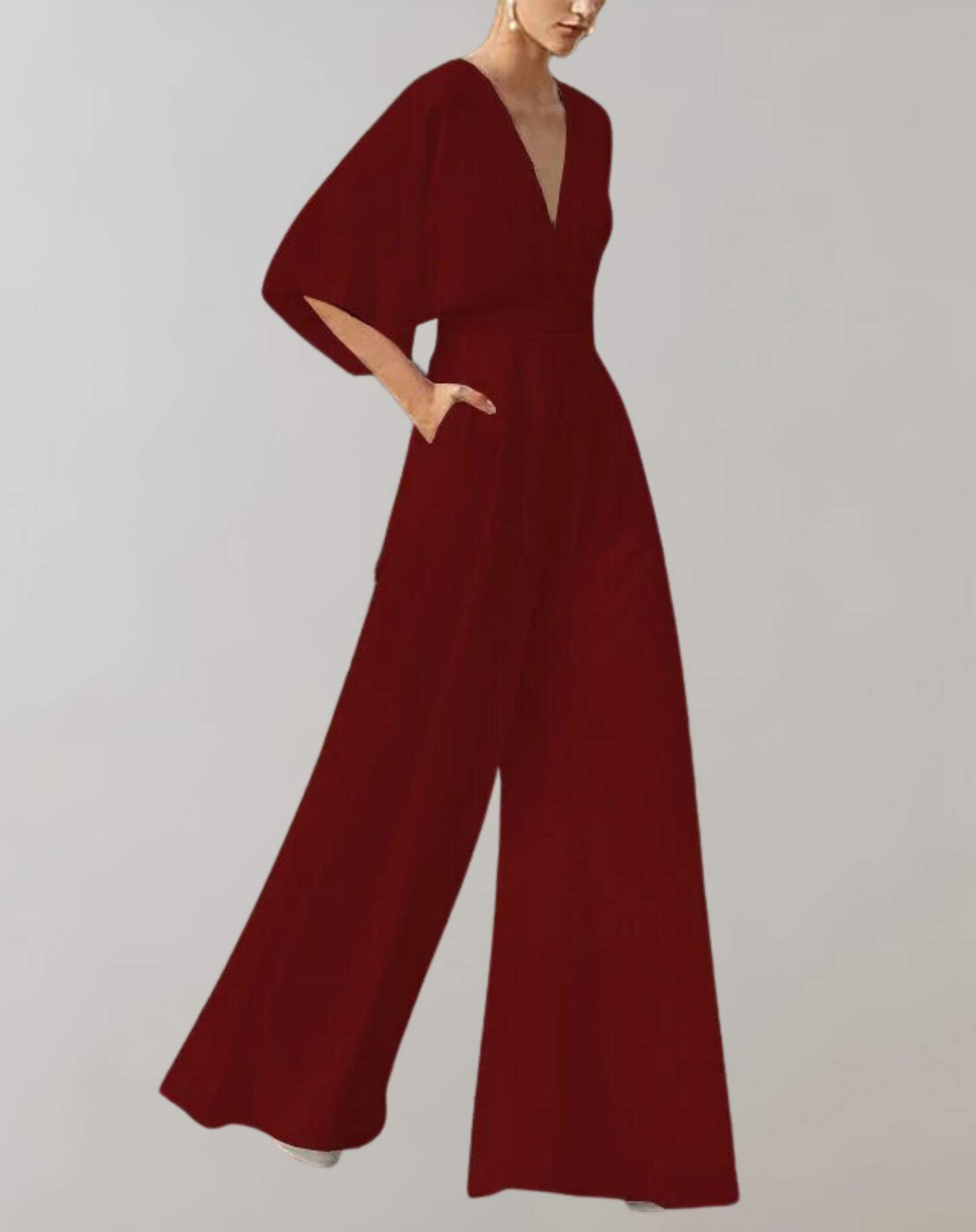 Dames Jumpsuit met Wijde Pijpen – Feest, Avondkleding, Bruiloft Gast