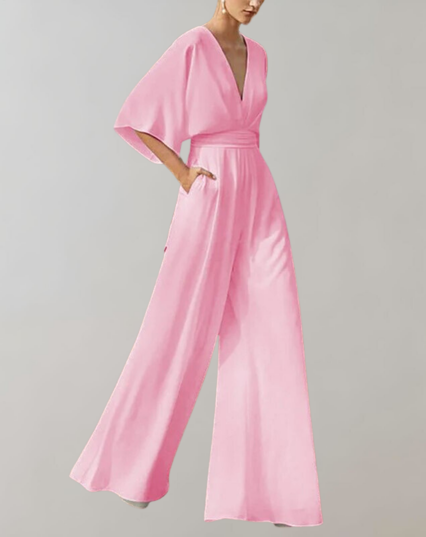 Dames Jumpsuit met Wijde Pijpen – Feest, Avondkleding, Bruiloft Gast
