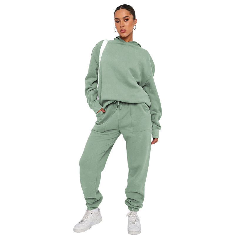 Ladies Two-piece Tracksuit - Hoodie and Jogging Pants Set, for Sports, Home and Gym
