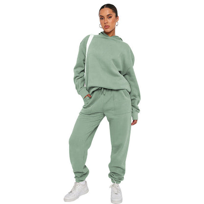 Ladies Two-piece Tracksuit - Hoodie and Jogging Pants Set, for Sports, Home and Gym