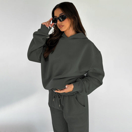 Ladies Two-piece Tracksuit - Hoodie and Jogging Pants Set, for Sports, Home and Gym