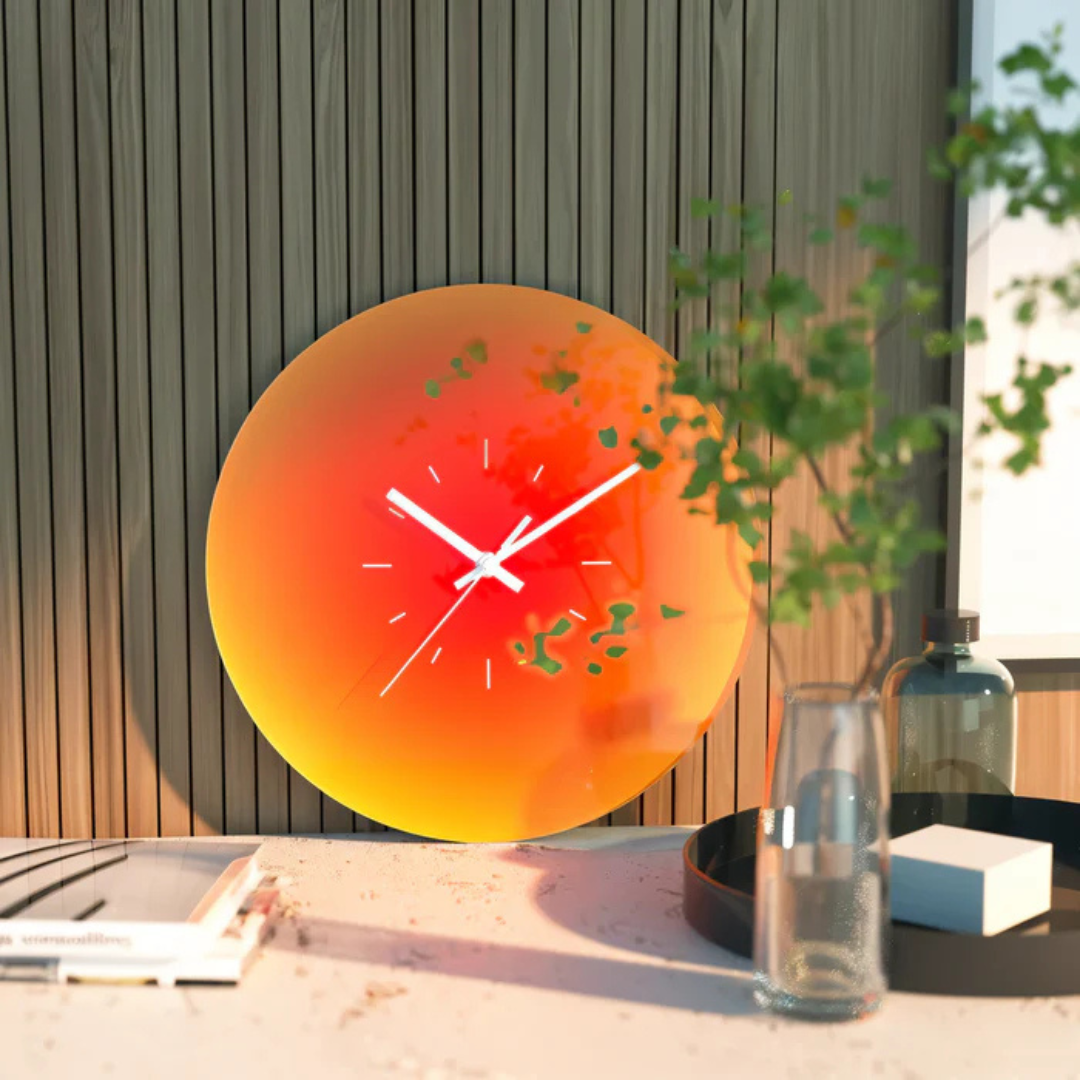 Glass Wall Clock – 30 cm, Modern Design for Living Room or Bedroom