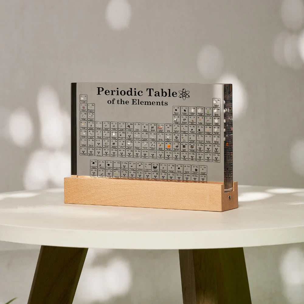 Acrylic Periodic Table – 83 Real Elements with Lighting for Educational Decoration and Interior Accent