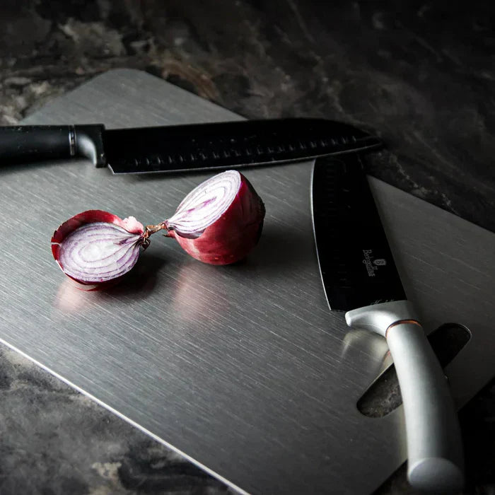 Titanium Cutting Board – Silver, Antibacterial and Knife-Friendly for Modern Kitchen