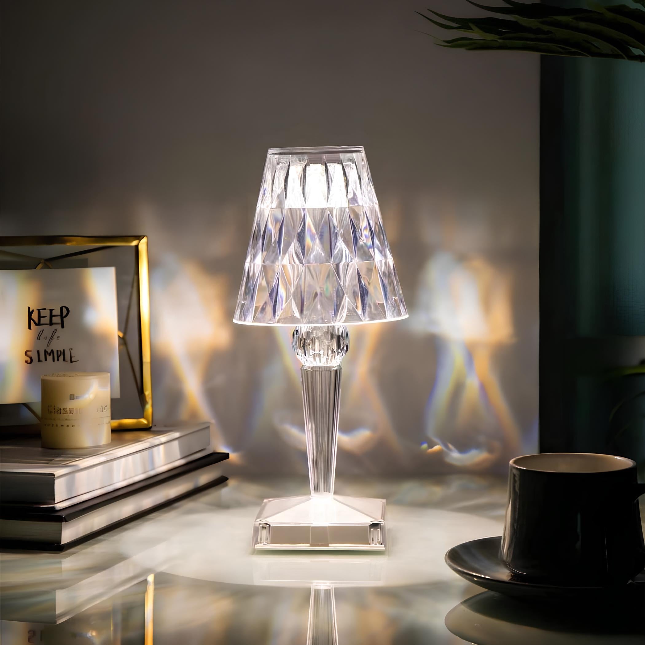 Lámpara de mesa – Acrílico brillante, diseño elegante para el salón o el dormitorio