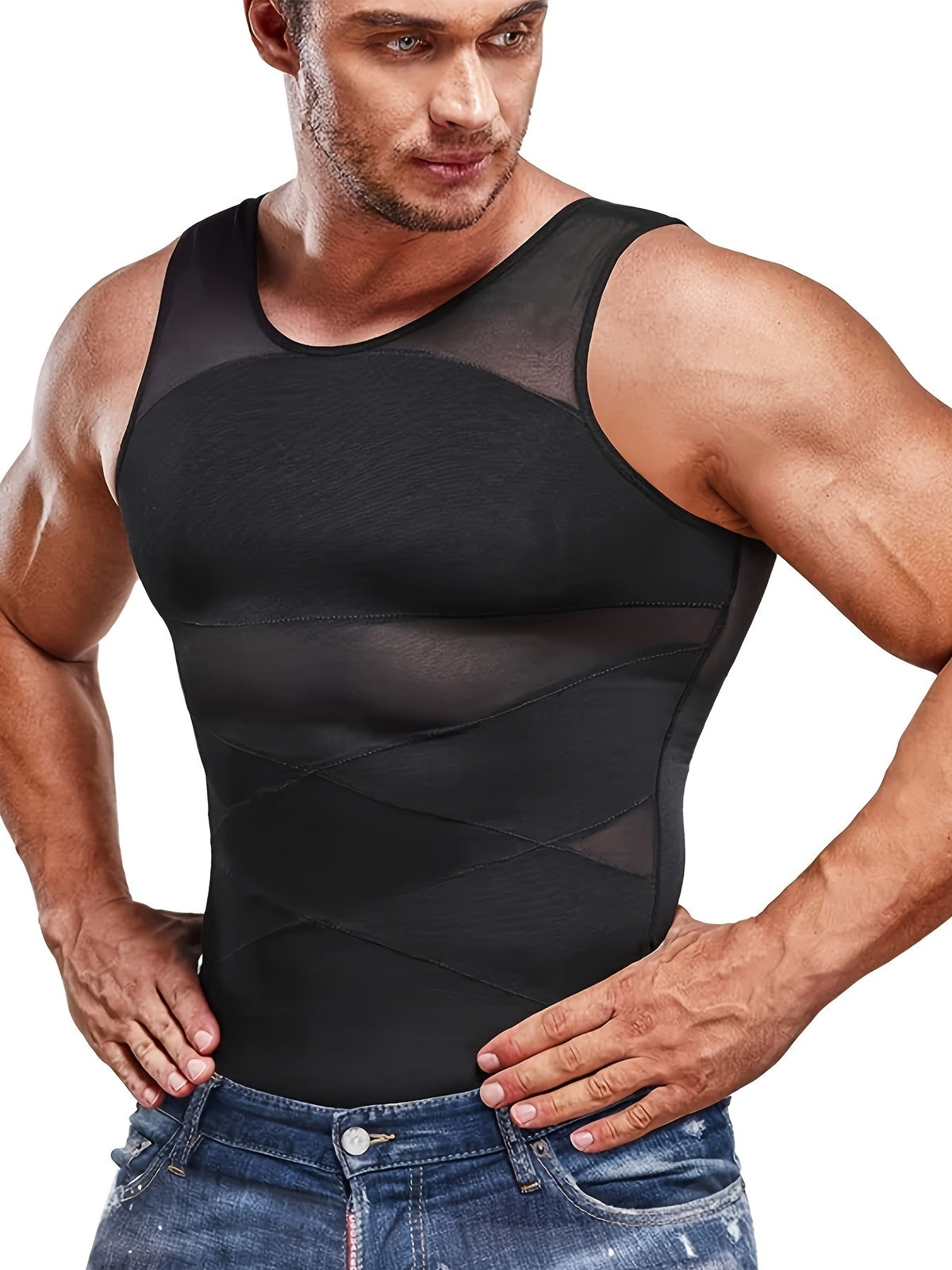 Herre Tanktop Uden Ærmer – Figurnær Pasform