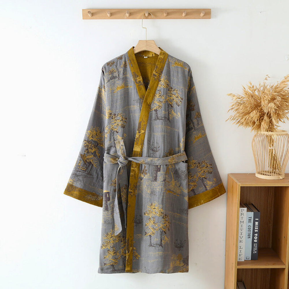 Kimono Badekåbe – 100% Bomuld, Retro Design til Hjemmebrug eller Spa Oplevelse