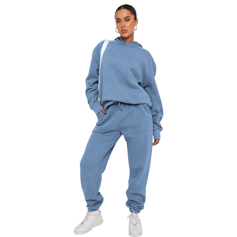 Ladies Two-piece Tracksuit - Hoodie and Jogging Pants Set, for Sports, Home and Gym