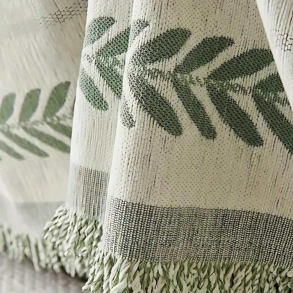 Couchcover – Chenille Bomuld, Jacquard med Frynser til Armstol eller Loveseat i Stue eller Soveværelse