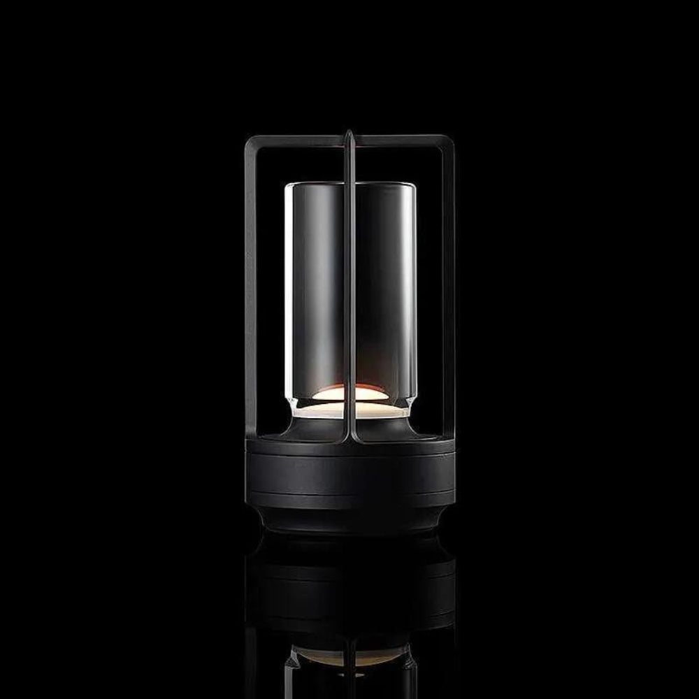 Trådløs bordlampe – sort metal, minimalistisk design til indendørs og udendørs dekoration