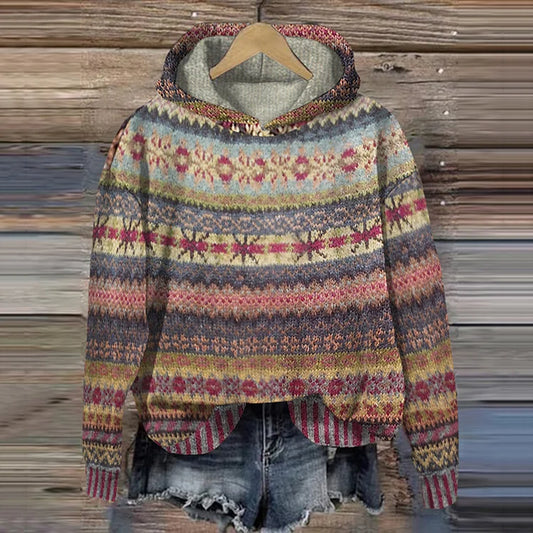 Dames Gebreide Wintertrui – Multicolor, Warme Trui voor Herfst en Winter