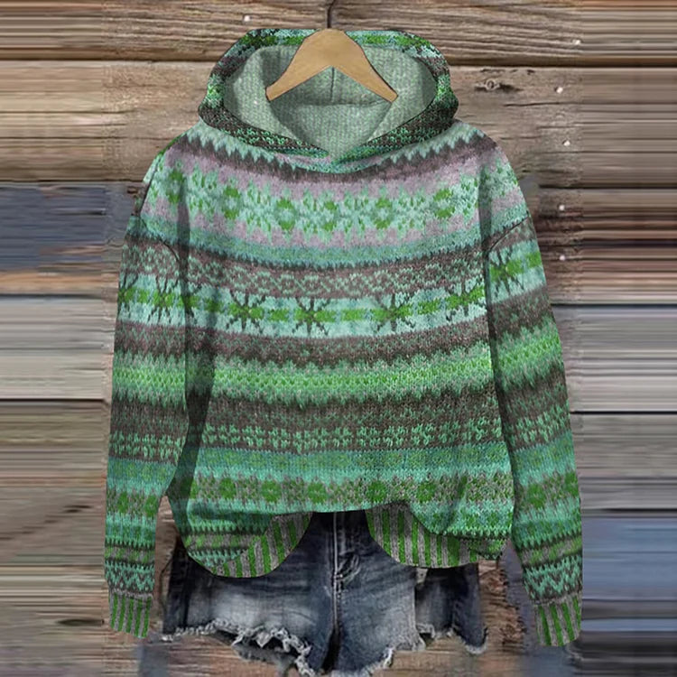 Dames Gebreide Wintertrui – Multicolor, Warme Trui voor Herfst en Winter