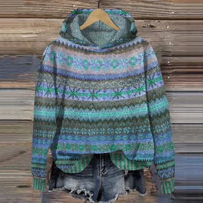 Dames Gebreide Wintertrui – Multicolor, Warme Trui voor Herfst en Winter