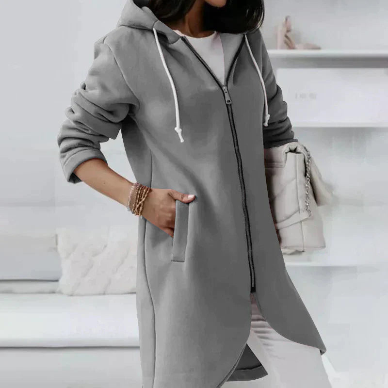 Dames Basic Hoodie met Rits – Sweatvest jas met capuchon, casual voor dagelijks gebruik