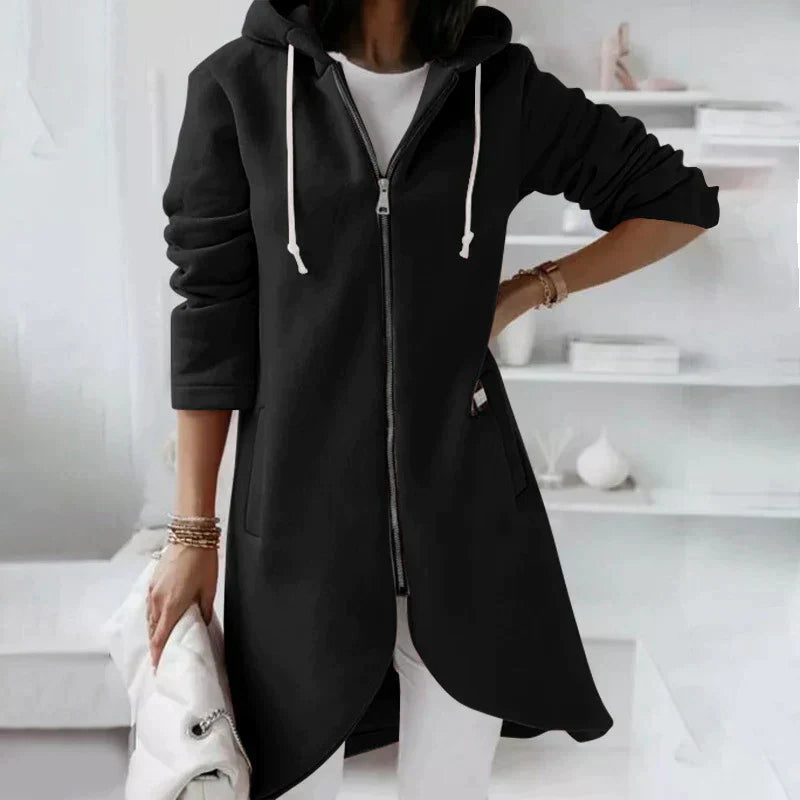 Dames Basic Hoodie met Rits – Sweatvest jas met capuchon, casual voor dagelijks gebruik
