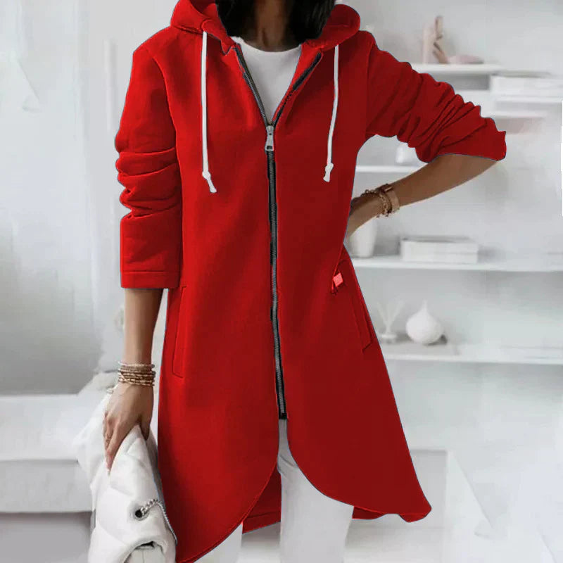 Dames Basic Hoodie met Rits – Sweatvest jas met capuchon, casual voor dagelijks gebruik