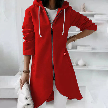 Dames Basic Hoodie met Rits – Sweatvest jas met capuchon, casual voor dagelijks gebruik
