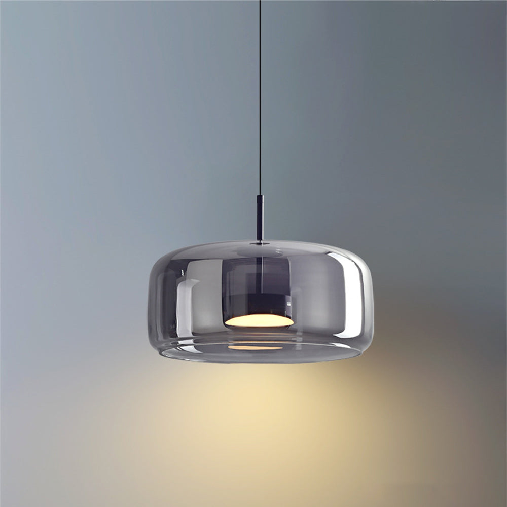 Pendant Lamp – Transparent Glass with Brass Details, Modern Design for Dining Table or Entrance Hall