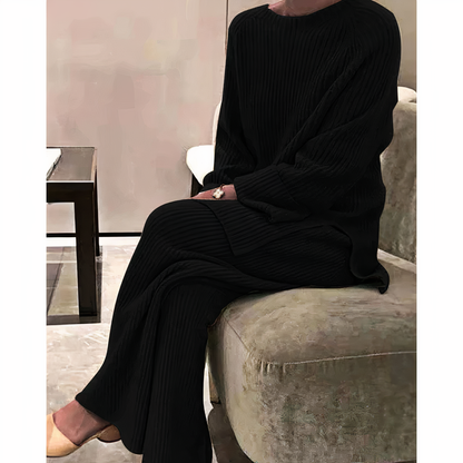 Samantha - Trendy sæt med sweater og strikkede bukser