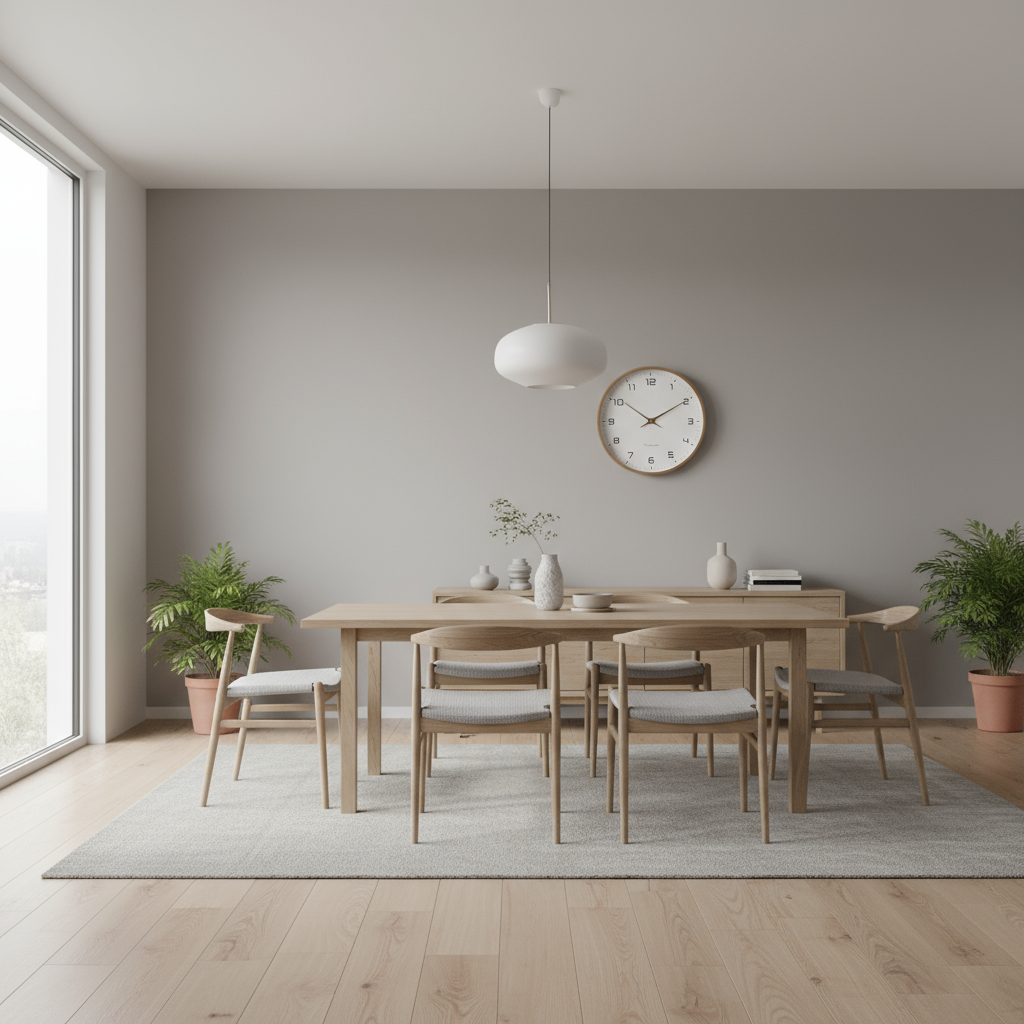 Træ Vægur – Naturlig Farve, Minimalistisk Design til Køkken, Stue eller Kontor