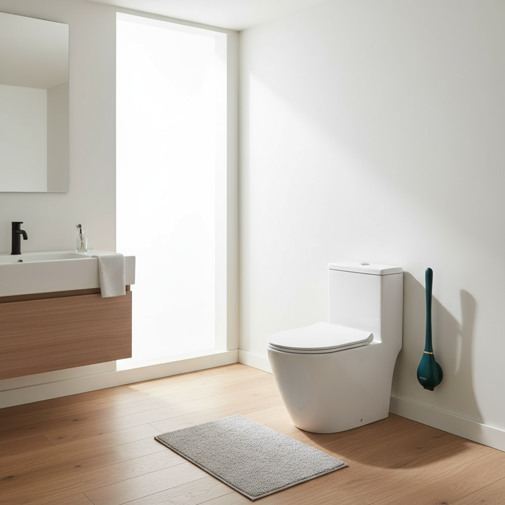 Silicone Toilet Brush with Wall Holder – Modern Design for Hygienic Bathroom Use