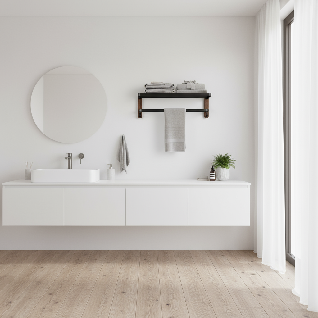 Towel holder without drilling – Modern design, space-saving for stylish bathroom use